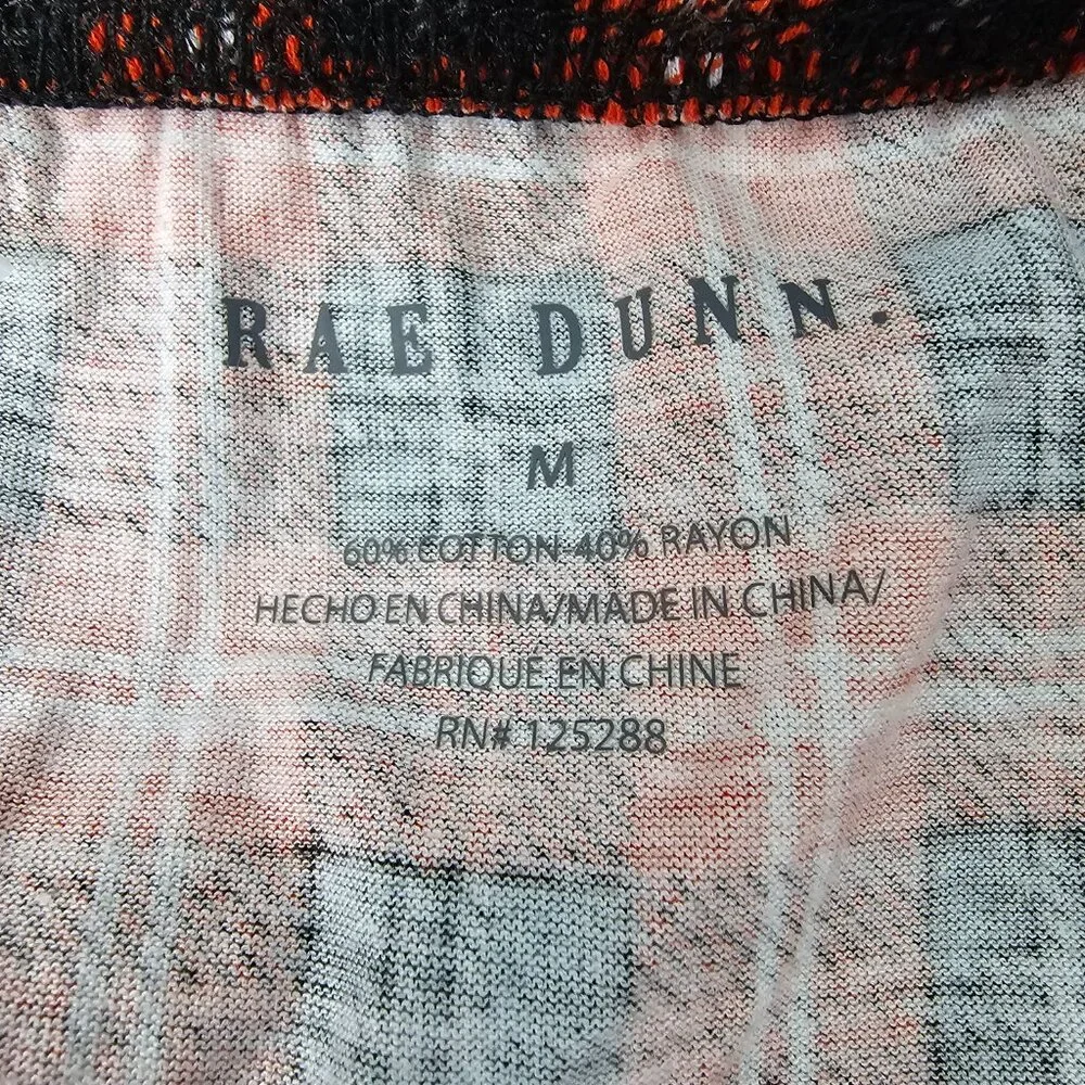 Rae Dunn Women's Orange Plaid Button Front Cotton Blend Sleep Shorts Size M - Picture 7 of 10